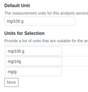 Set up multiple Units for an Analysis in Bika Open Source LIMS