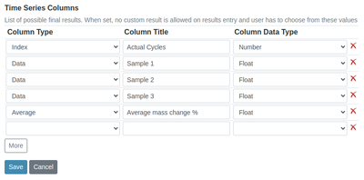 Complete the Time Series Configuration table in Bika Open Source LIMS