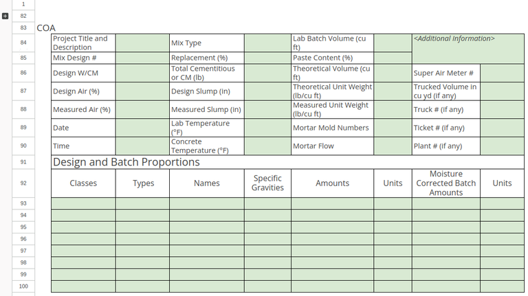 Bika Cement Open Source LIMS Mix import spreadsheet