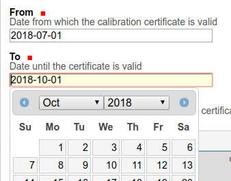 Instrument Calibration Certificates dates Bika Senaite Open Source LIMS