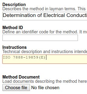 Analysis Method fields in Bika | Senaite