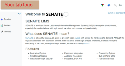 Default Landing page in Bika Open Source LIMS