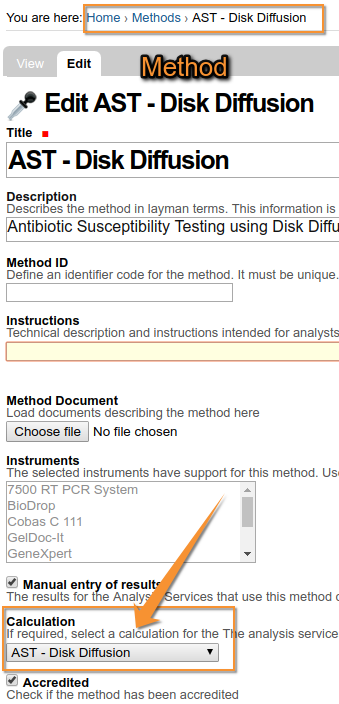 Configure the AST Method in Bika | Senaite Health LIS