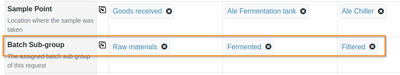 Select a Sample's Subgroup in Bika Open Source LIMS