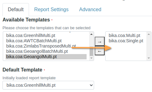 Default COA templates in  in Bika Open Source LIMS