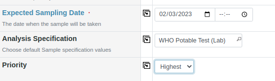 Priority setting on Sample registration form in Bika Open Source LIMS