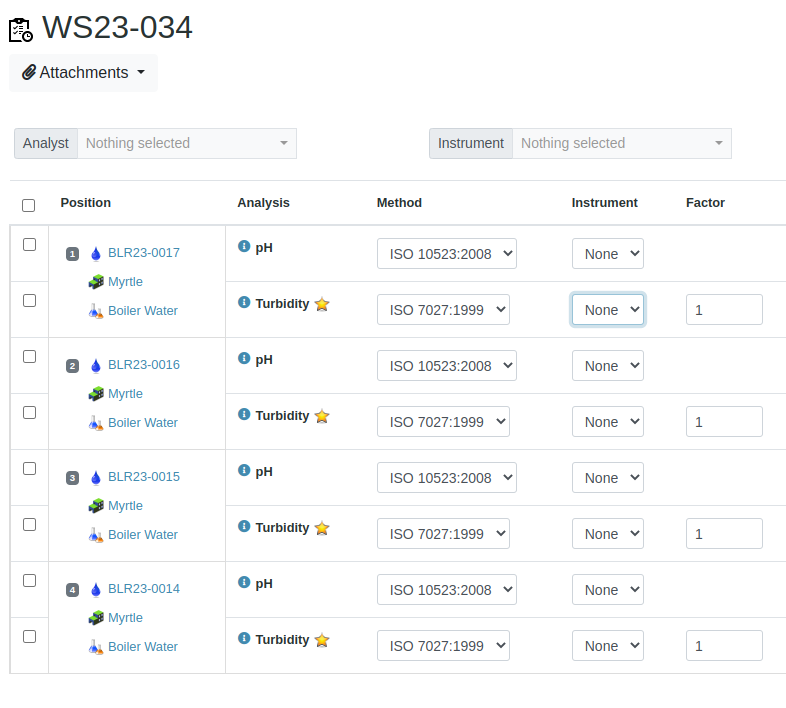 New Worksheet from Sample list in Bika Open Source LIMS